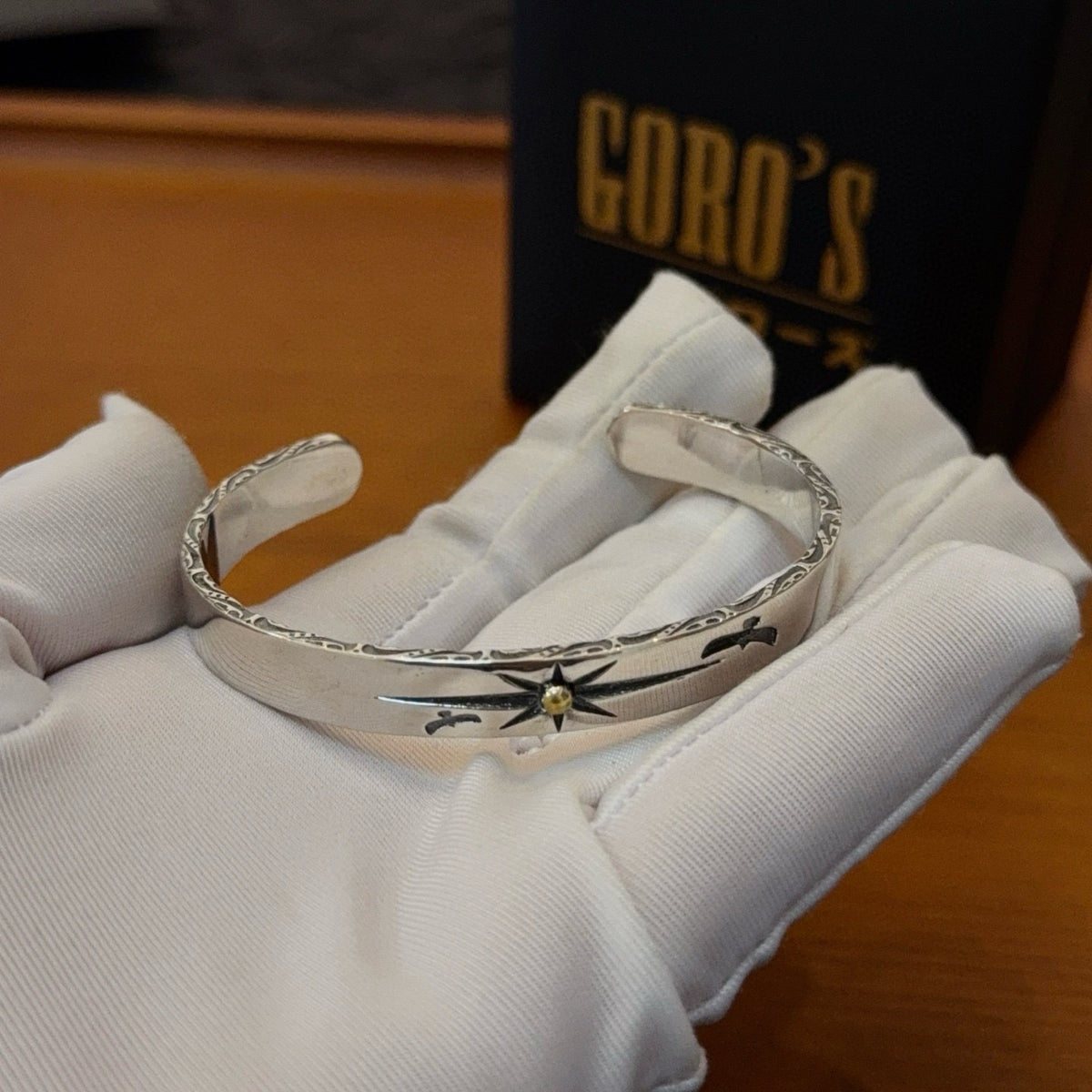 silver vintage Bangle for men - alternate angle view 7