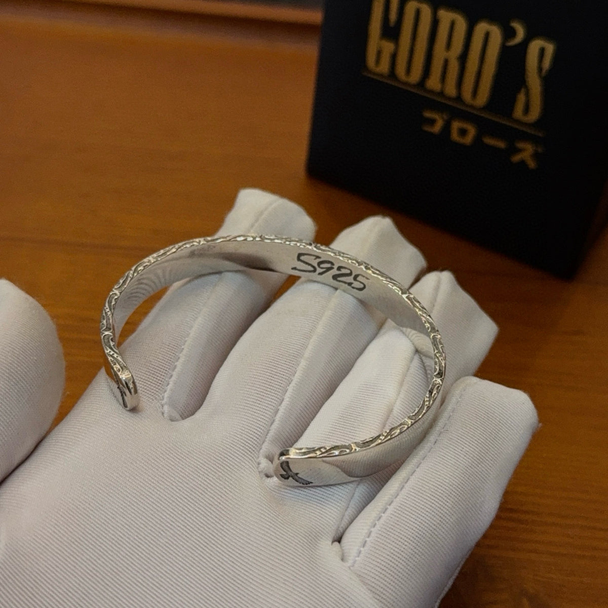 silver vintage Bangle for men - alternate angle view 8