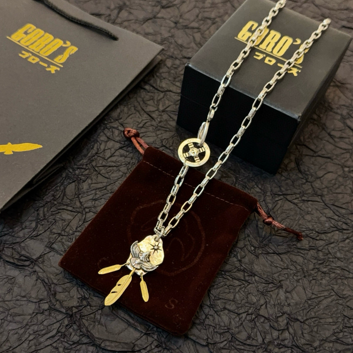 silver vintage Necklace for men - alternate angle view 4