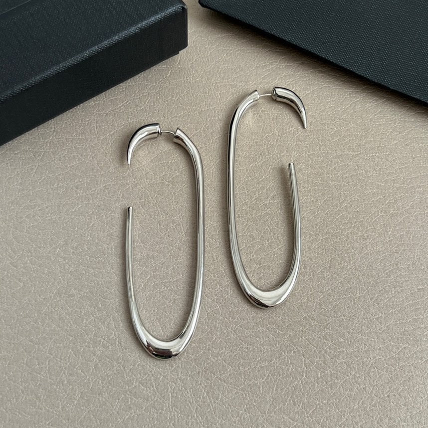 yellow brass elegant Stud Earrings for women - alternate angle view 5