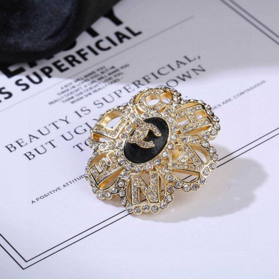 crystal floral Brooch for women - alternate angle view 2