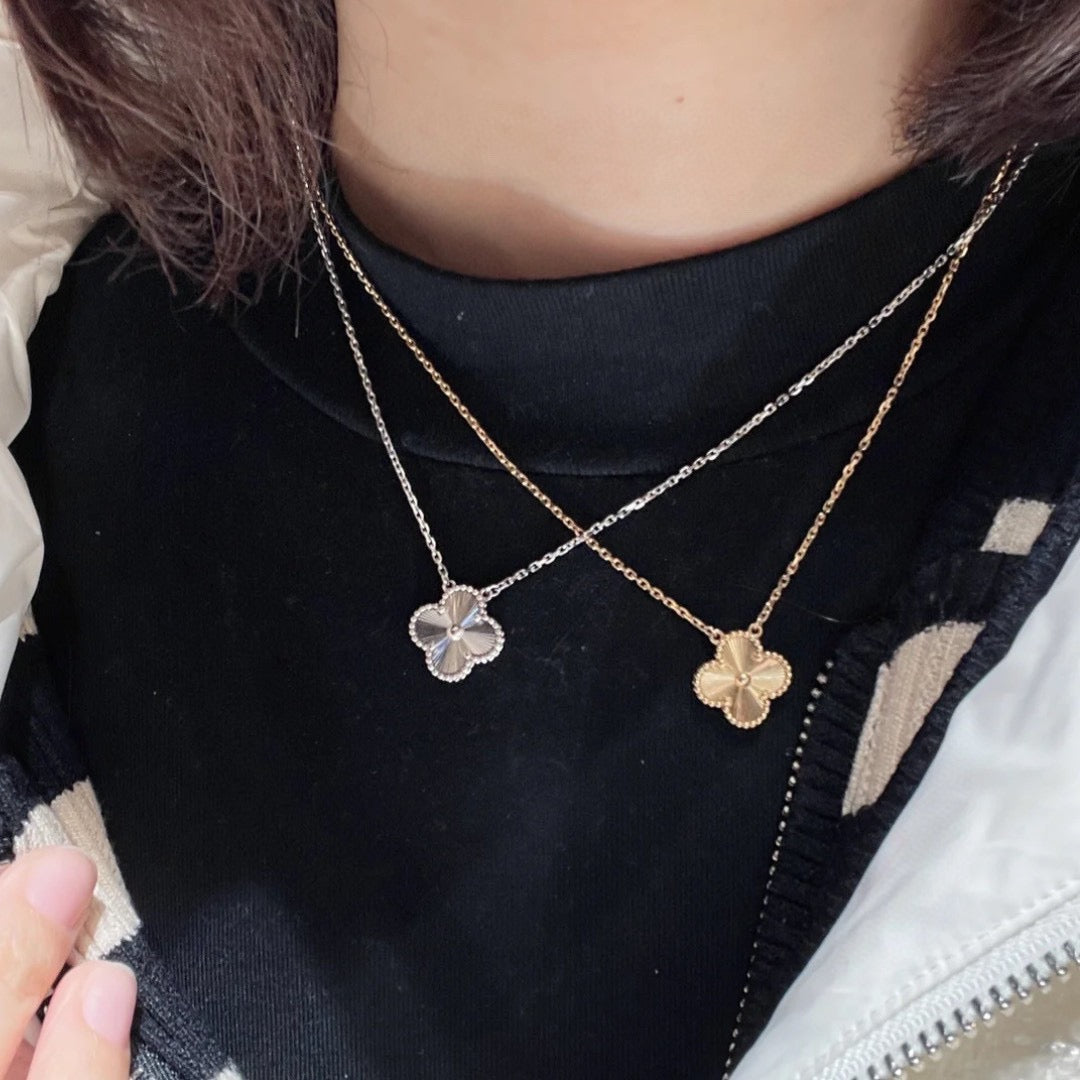iridescent clover Necklace for women - alternate angle view 8
