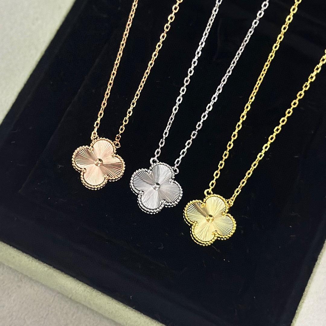 iridescent clover Necklace for women - alternate angle view 2