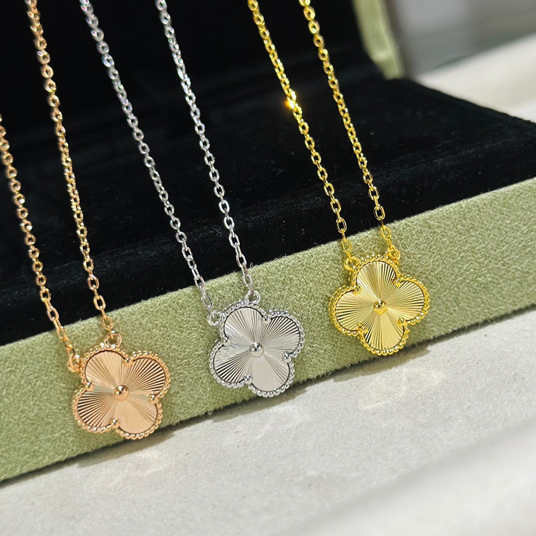 iridescent clover Necklace for women - alternate angle view 5