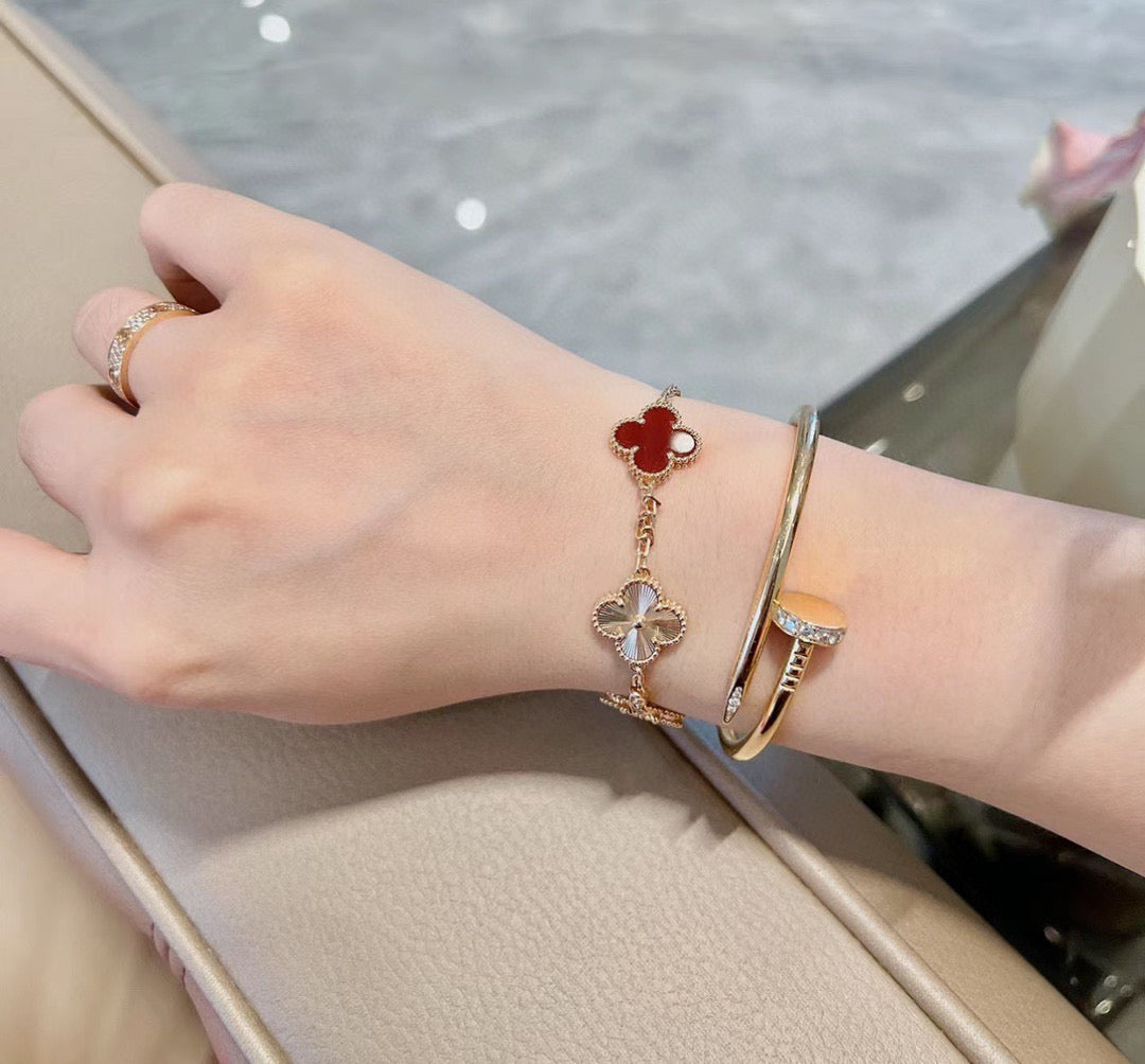 iridescent agate floral Bracelet for women - alternate angle view 5