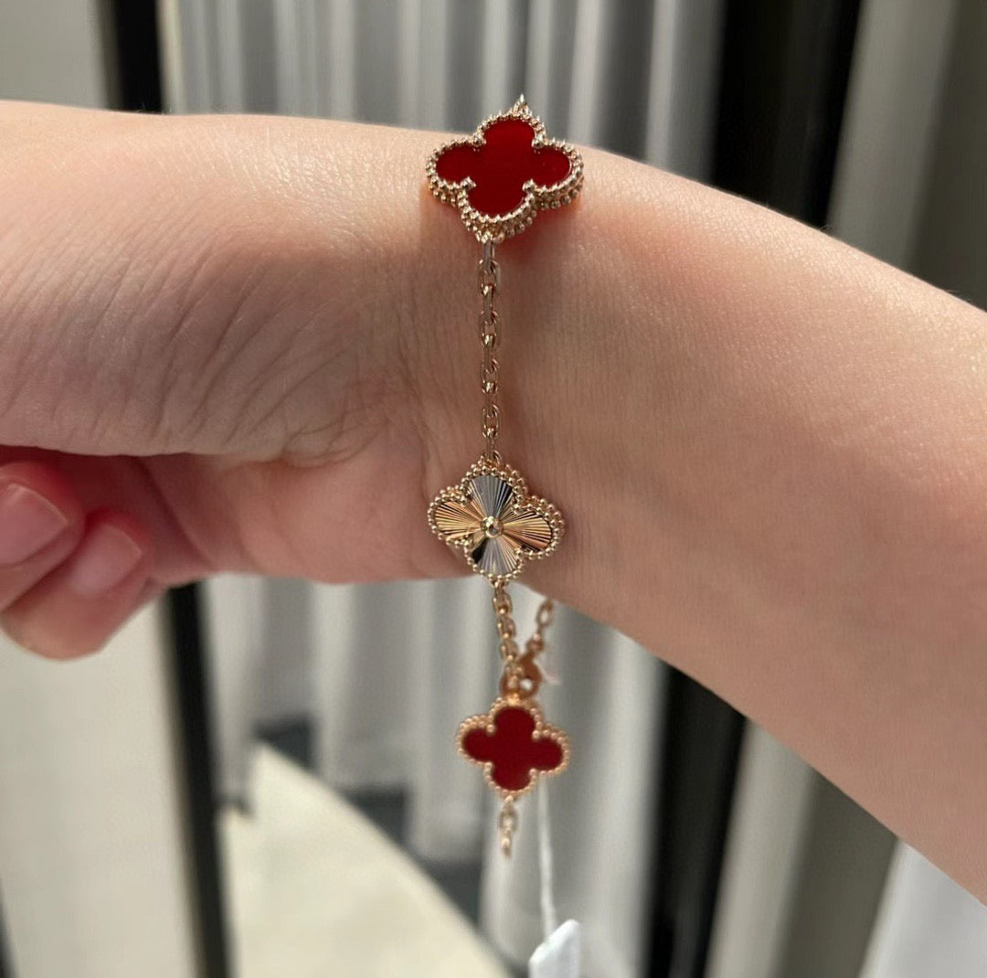 iridescent agate floral Bracelet for women - alternate angle view 6
