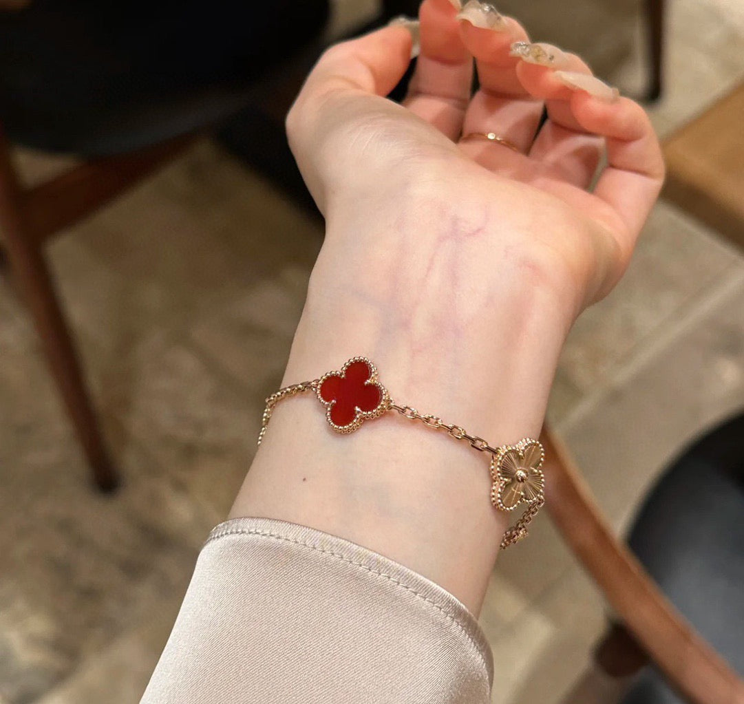 iridescent agate floral Bracelet for women - alternate angle view 7