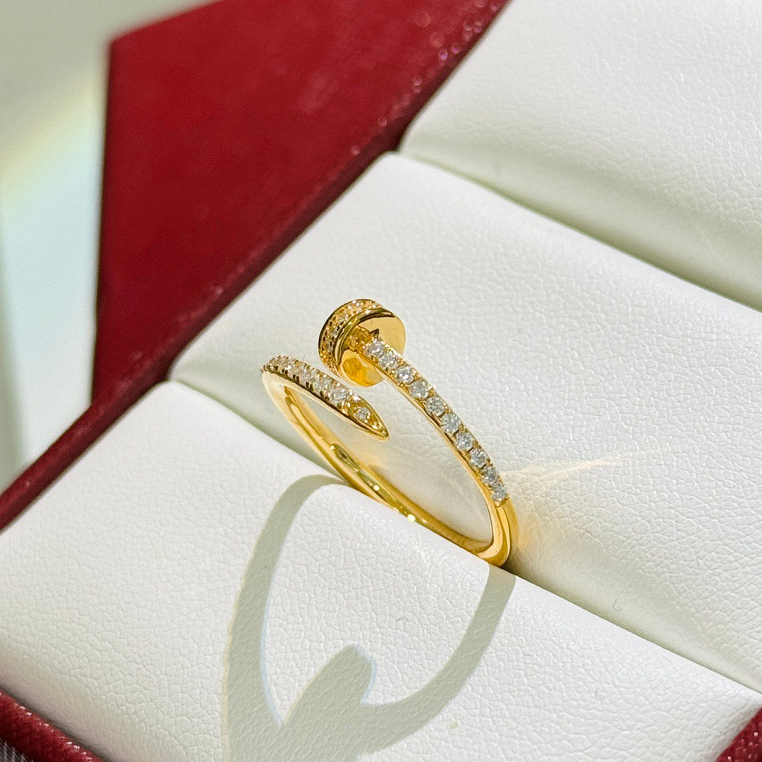 rose gold crystal rose Ring for women - alternate angle view 5