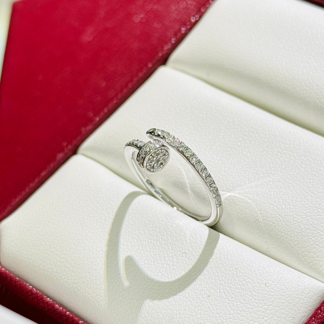 rose gold crystal rose Ring for women - alternate angle view 4