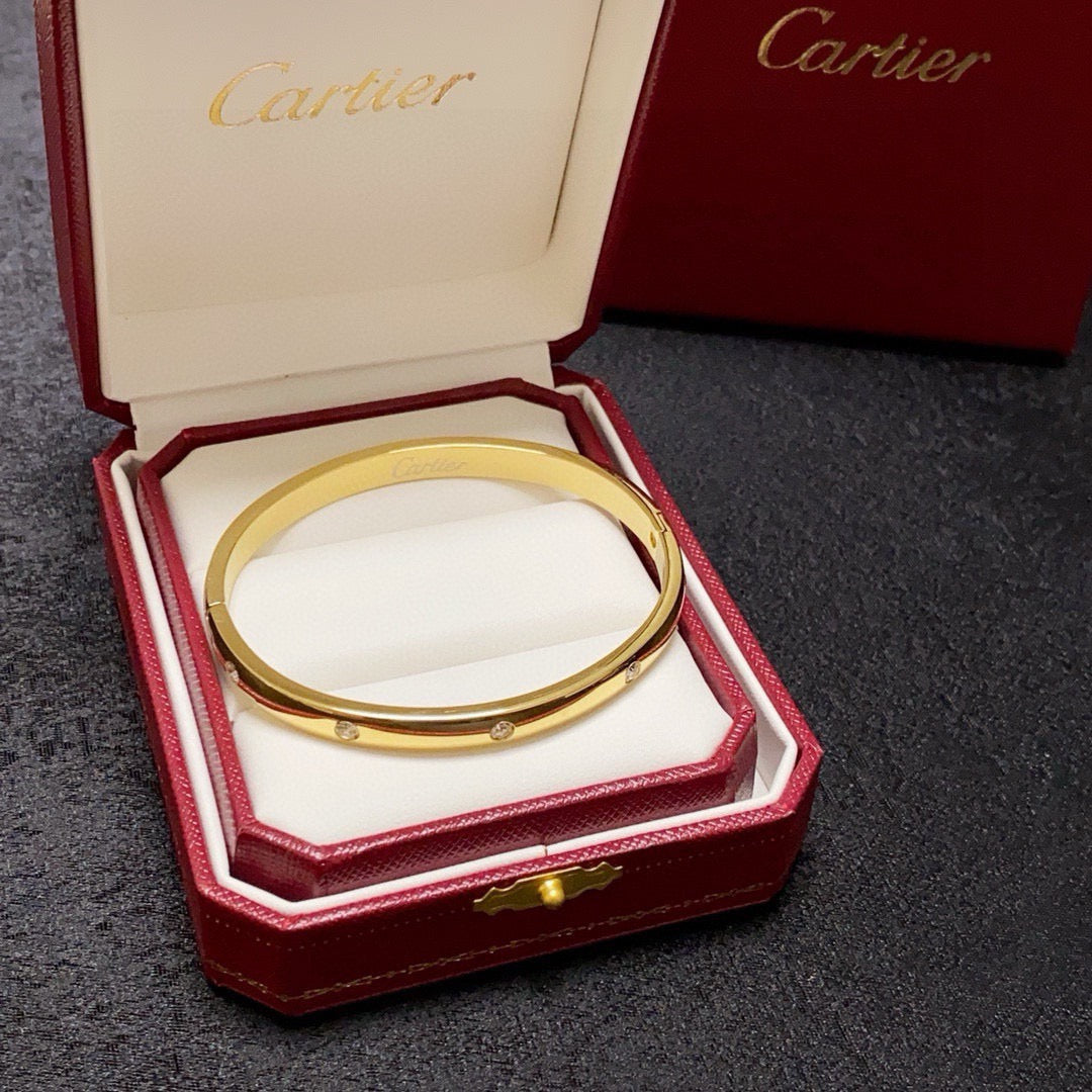 white crystal crystal inlaid Bangle for women - alternate angle view 8