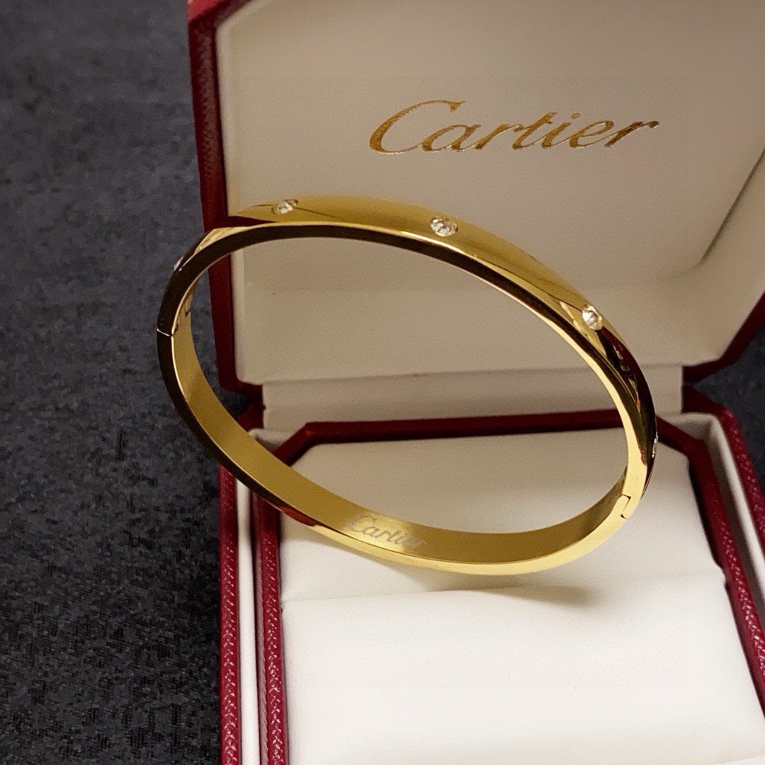 white crystal crystal inlaid Bangle for women - alternate angle view 4