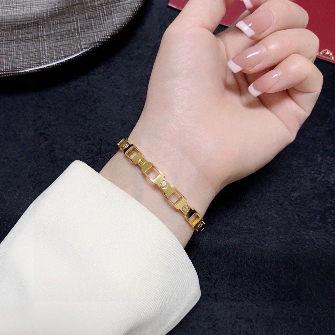 white delicate Bangle for women - alternate angle view 3
