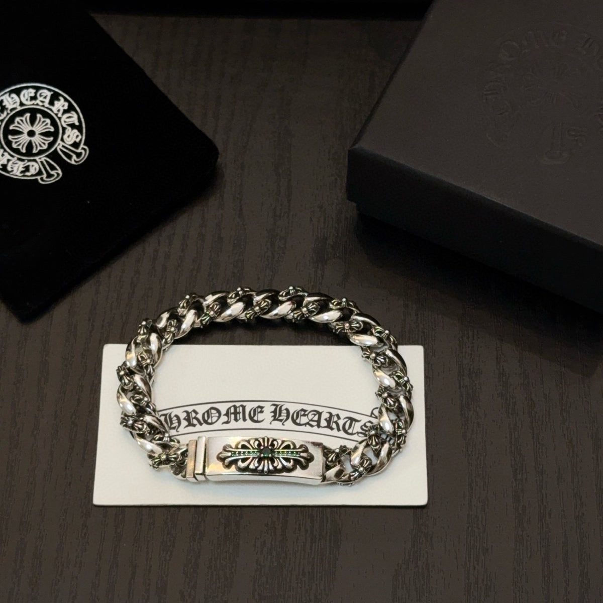 antique crystal cross Bracelet for men - alternate angle view 7