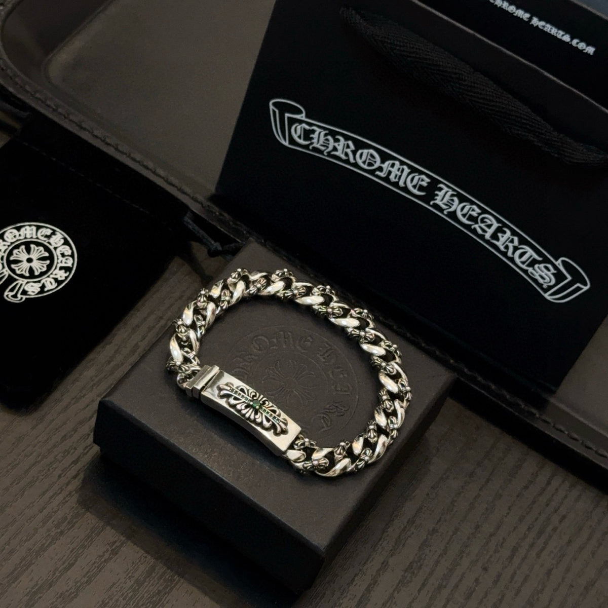antique crystal cross Bracelet for men - alternate angle view 6
