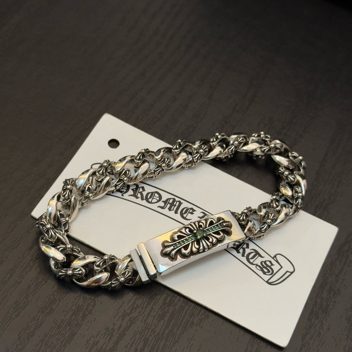 antique crystal cross Bracelet for men - alternate angle view 9