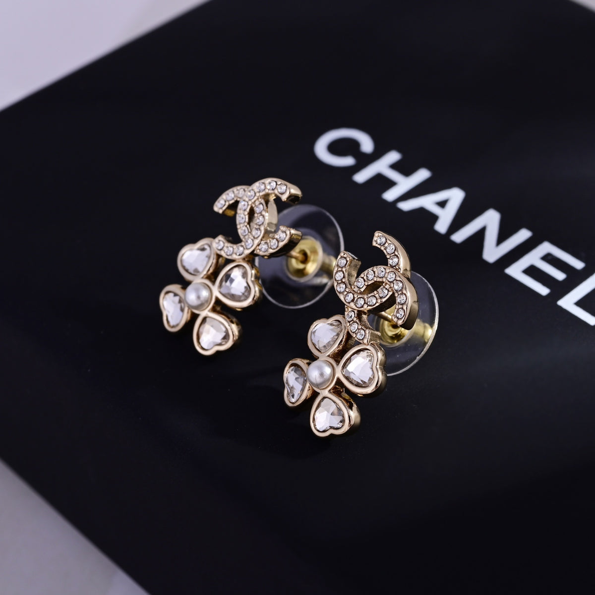 teal leather elegant Drop Earrings for women - product detail view