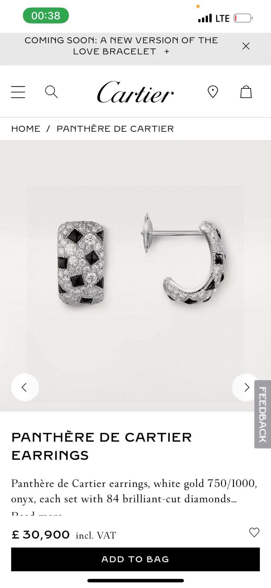 gold silver post crystal inlaid Stud Earrings for women - alternate angle view 2
