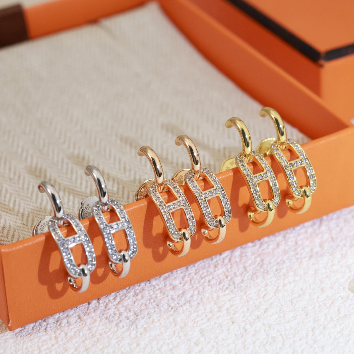 gold 925 sterling silver stylish Stud Earrings for women - alternate angle view 8