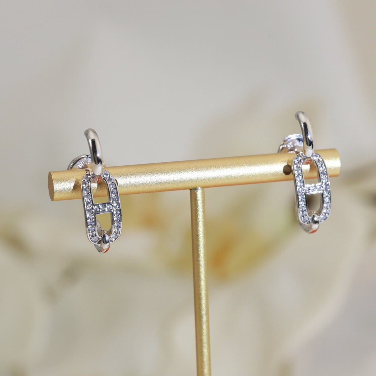 gold 925 sterling silver stylish Stud Earrings for women - alternate angle view 7