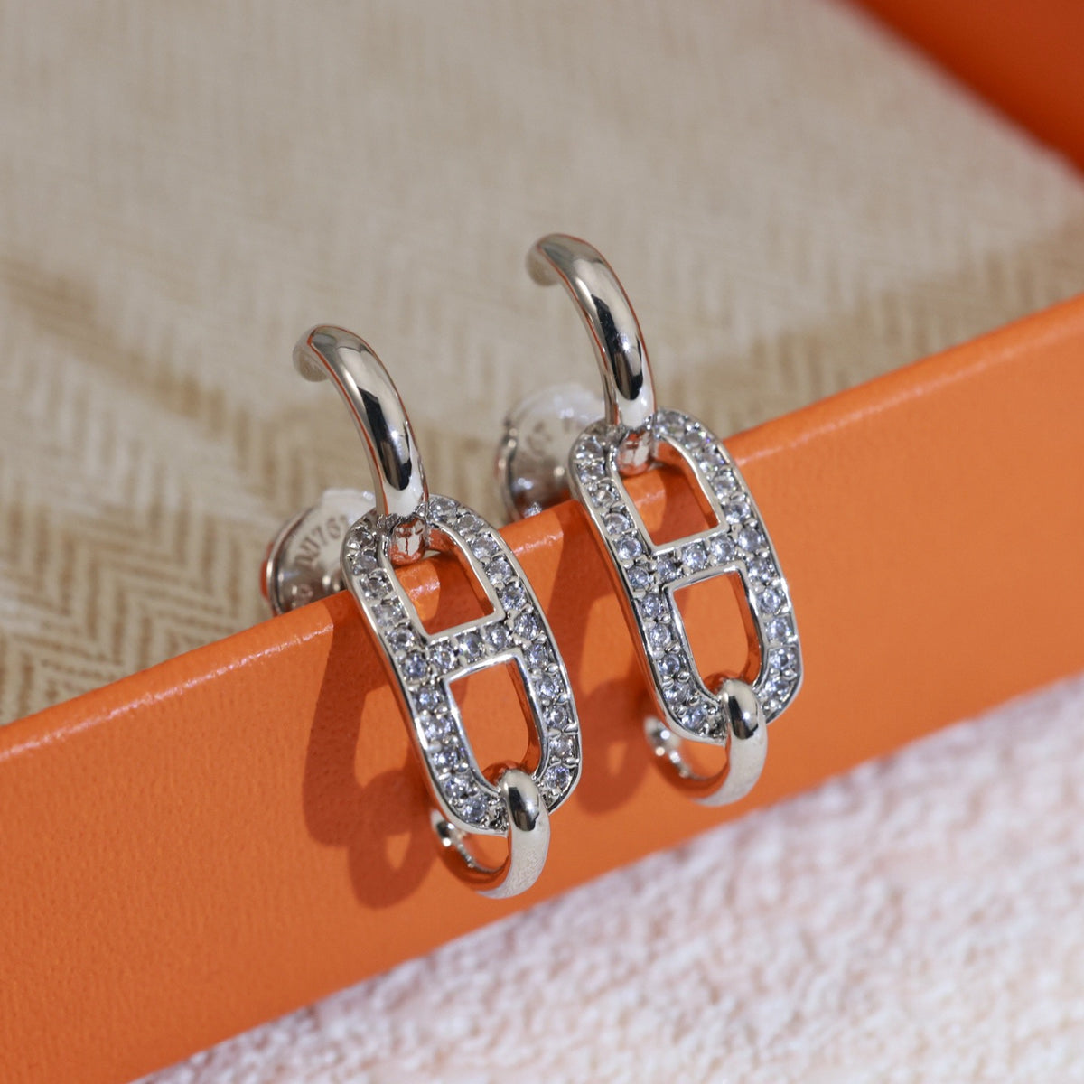 gold 925 sterling silver stylish Stud Earrings for women - alternate angle view 5