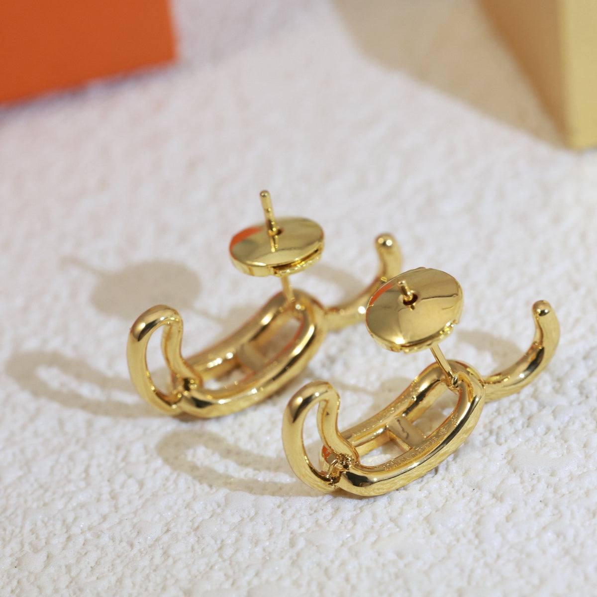 gold 925 sterling silver stylish Stud Earrings for women - alternate angle view 9
