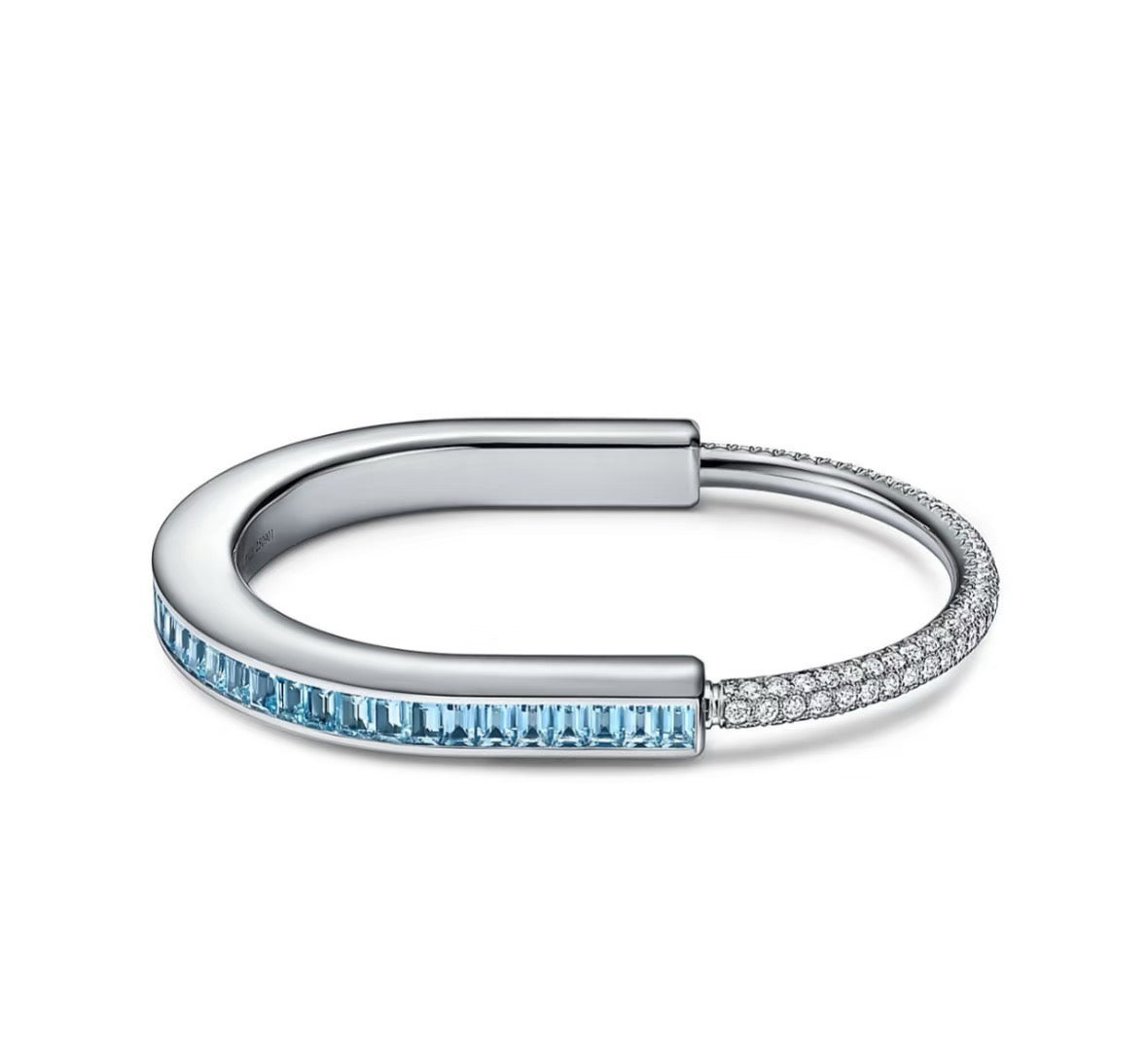 two-tone crystal edgy Bangle for women - alternate angle view 2