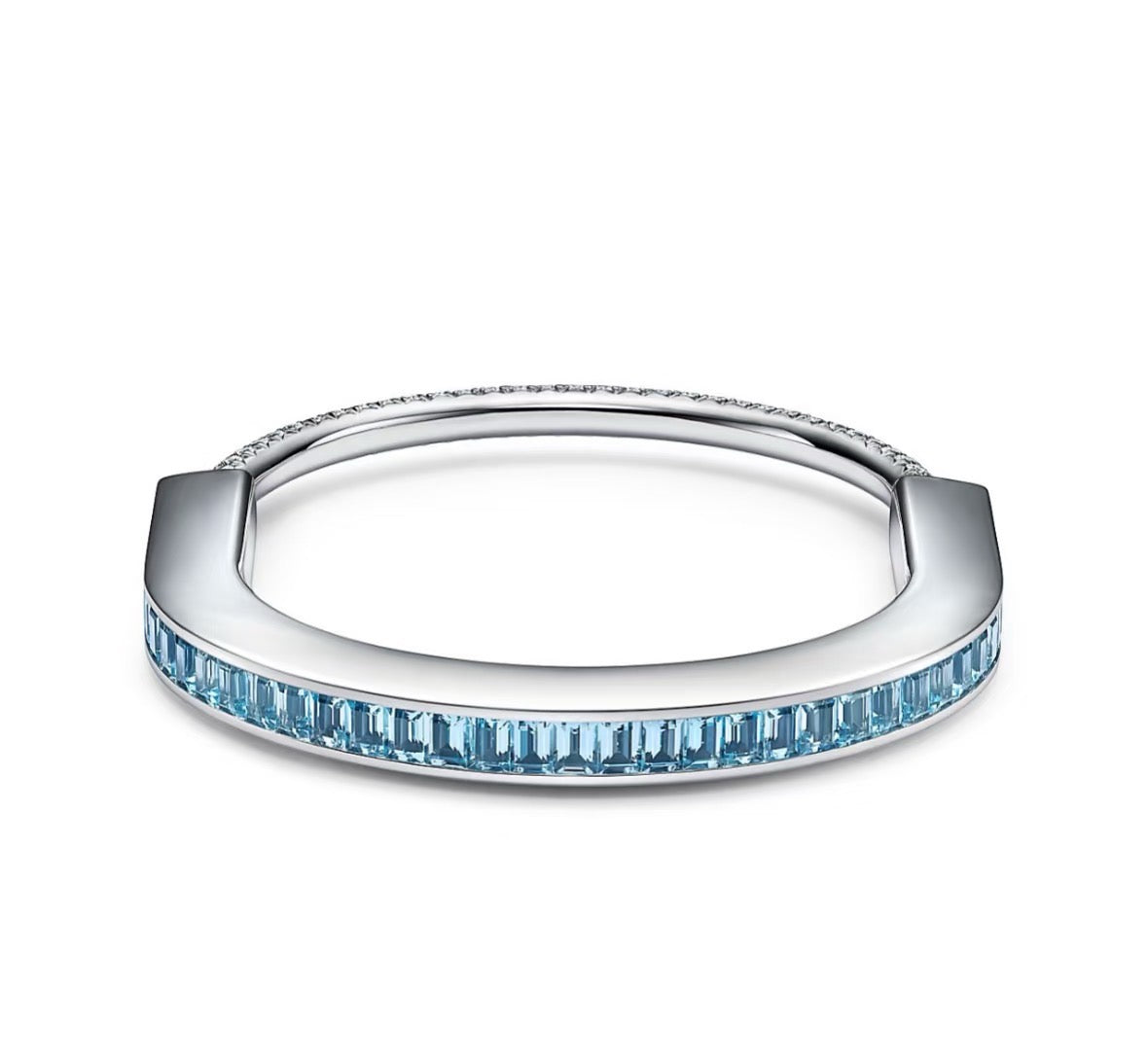 two-tone crystal edgy Bangle for women - product detail view
