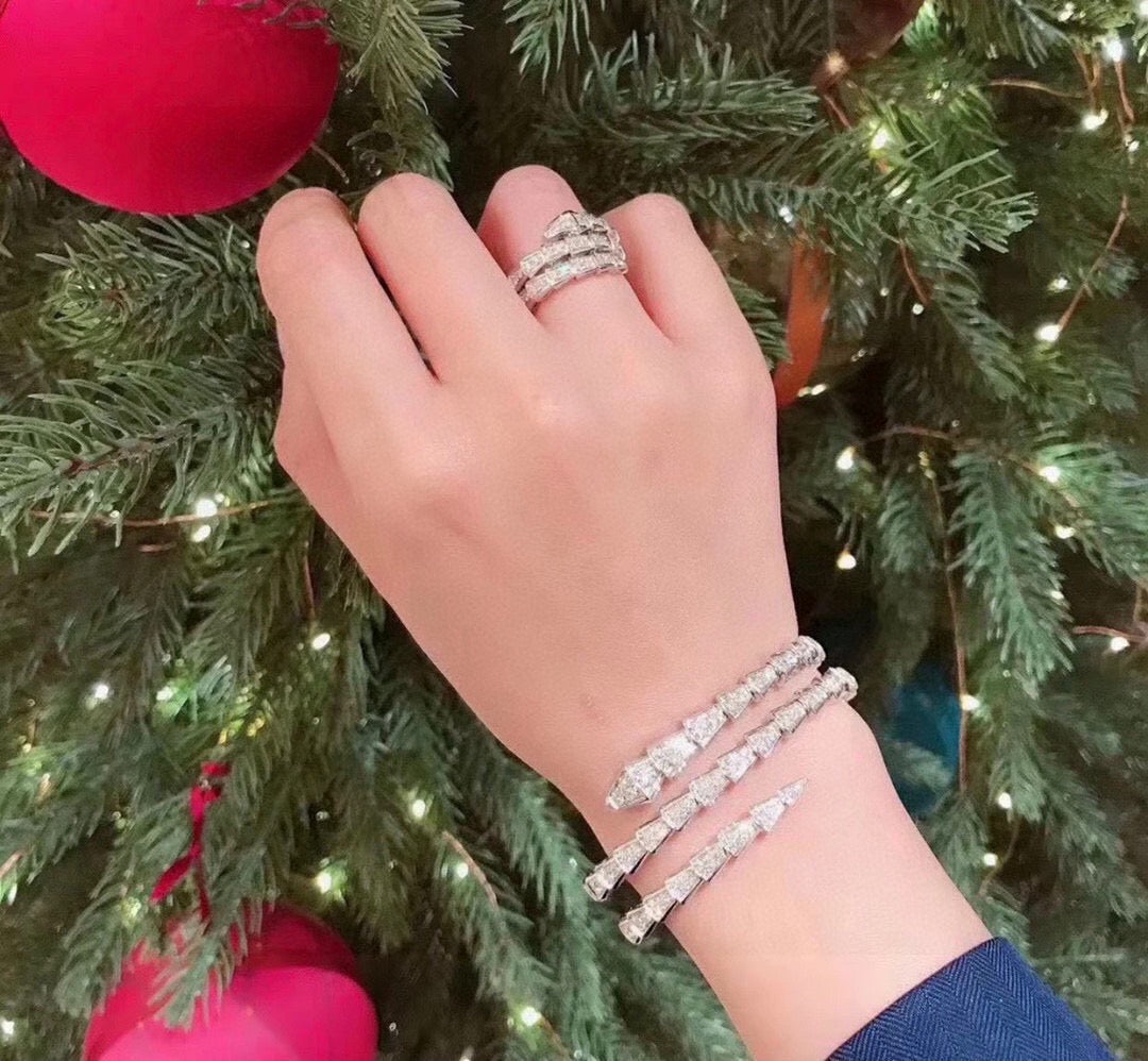 rose gold crystal rose Bangle for women - alternate angle view 7