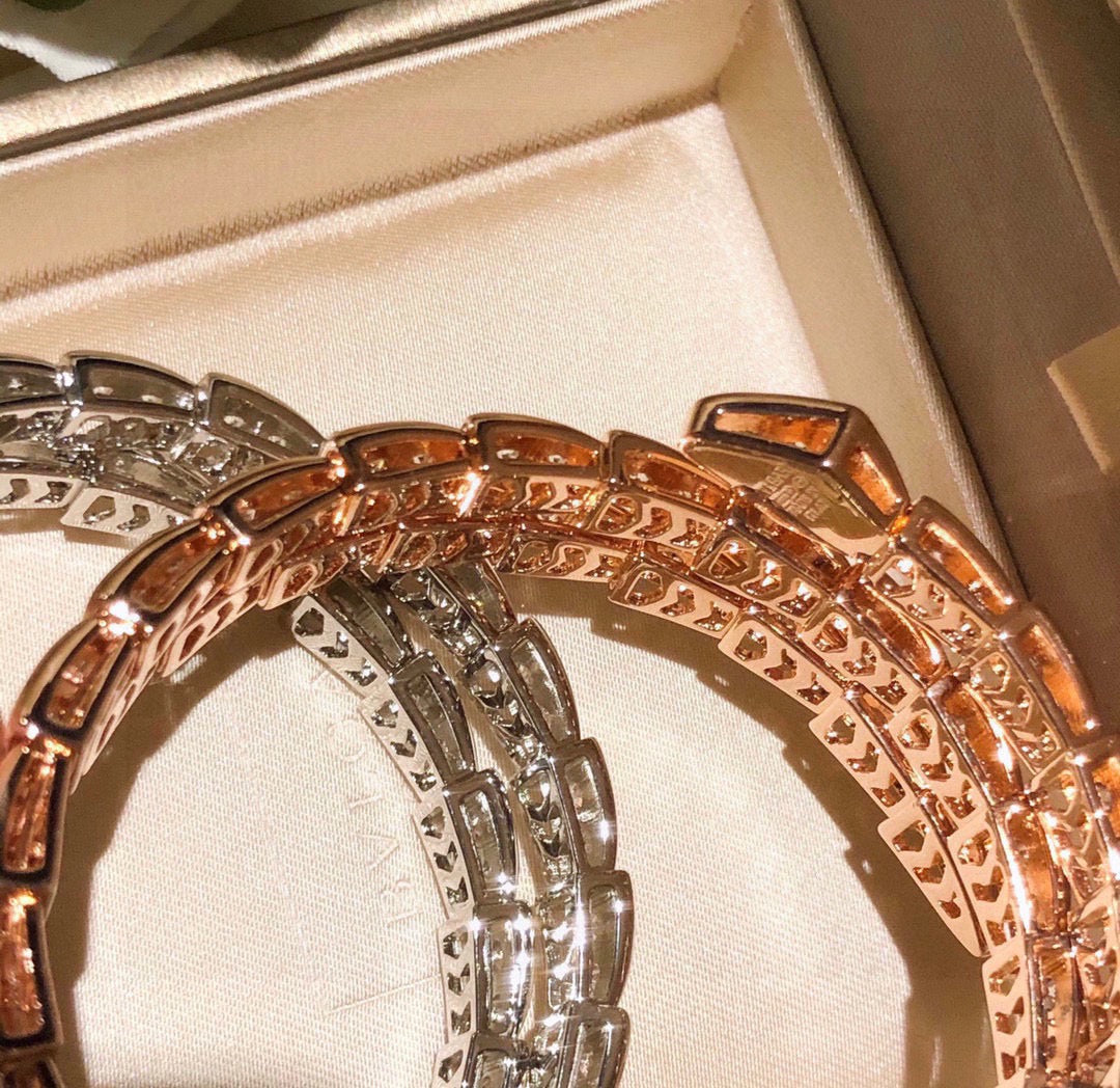 rose gold crystal rose Bangle for women - alternate angle view 5