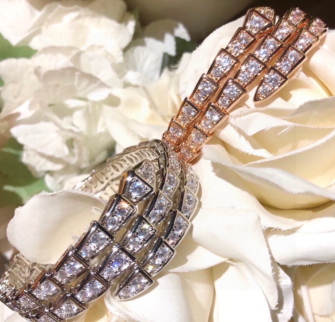 rose gold crystal rose Bangle for women - alternate angle view 8