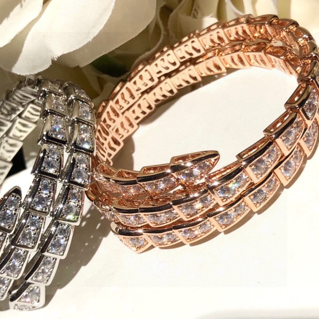 rose gold crystal rose Bangle for women - alternate angle view 4