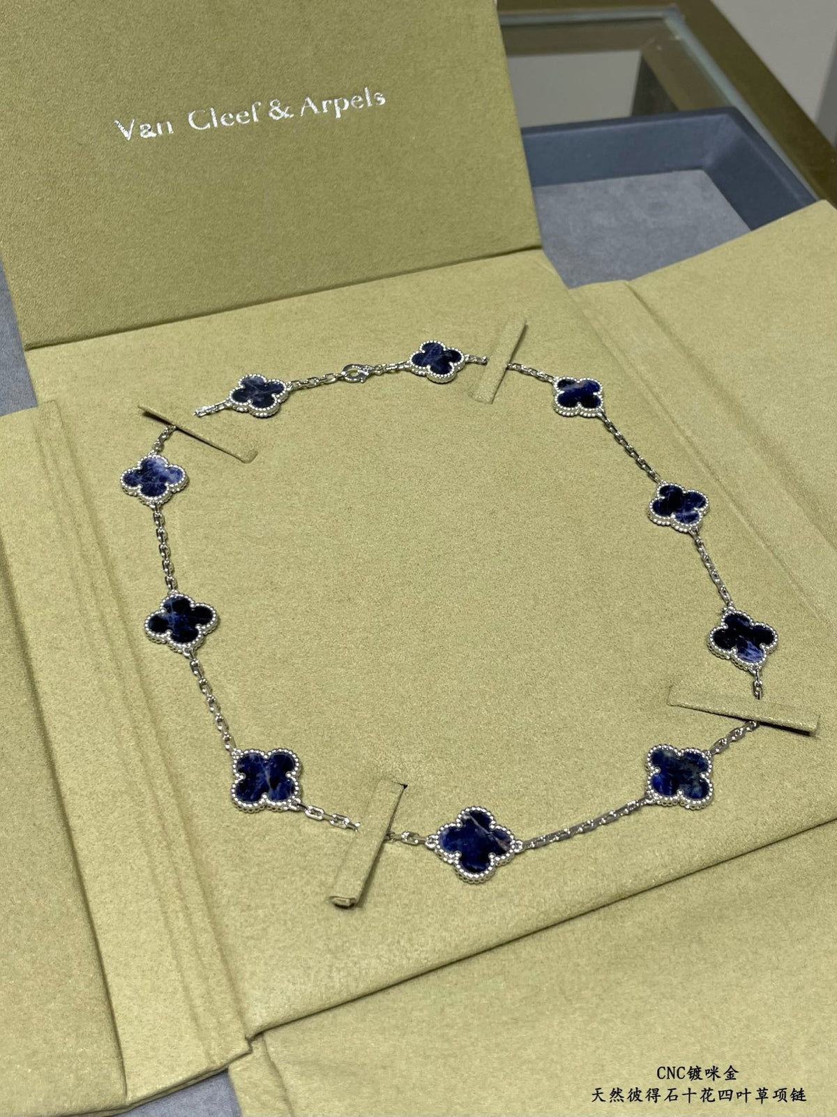 white stone clover Necklace for women - alternate angle view 7