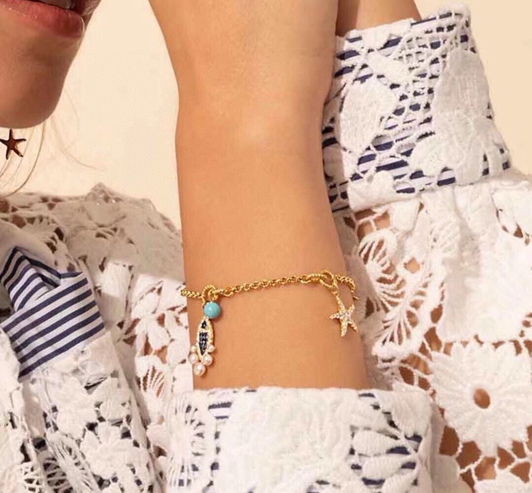 gold pearl Bracelet for women - alternate angle view 4