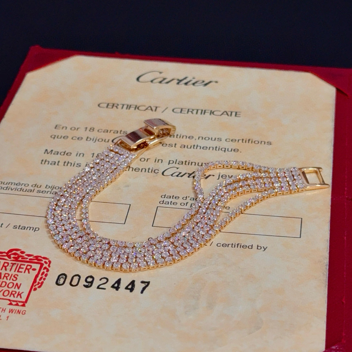 gold crystal floral Bangle for men - alternate angle view 4