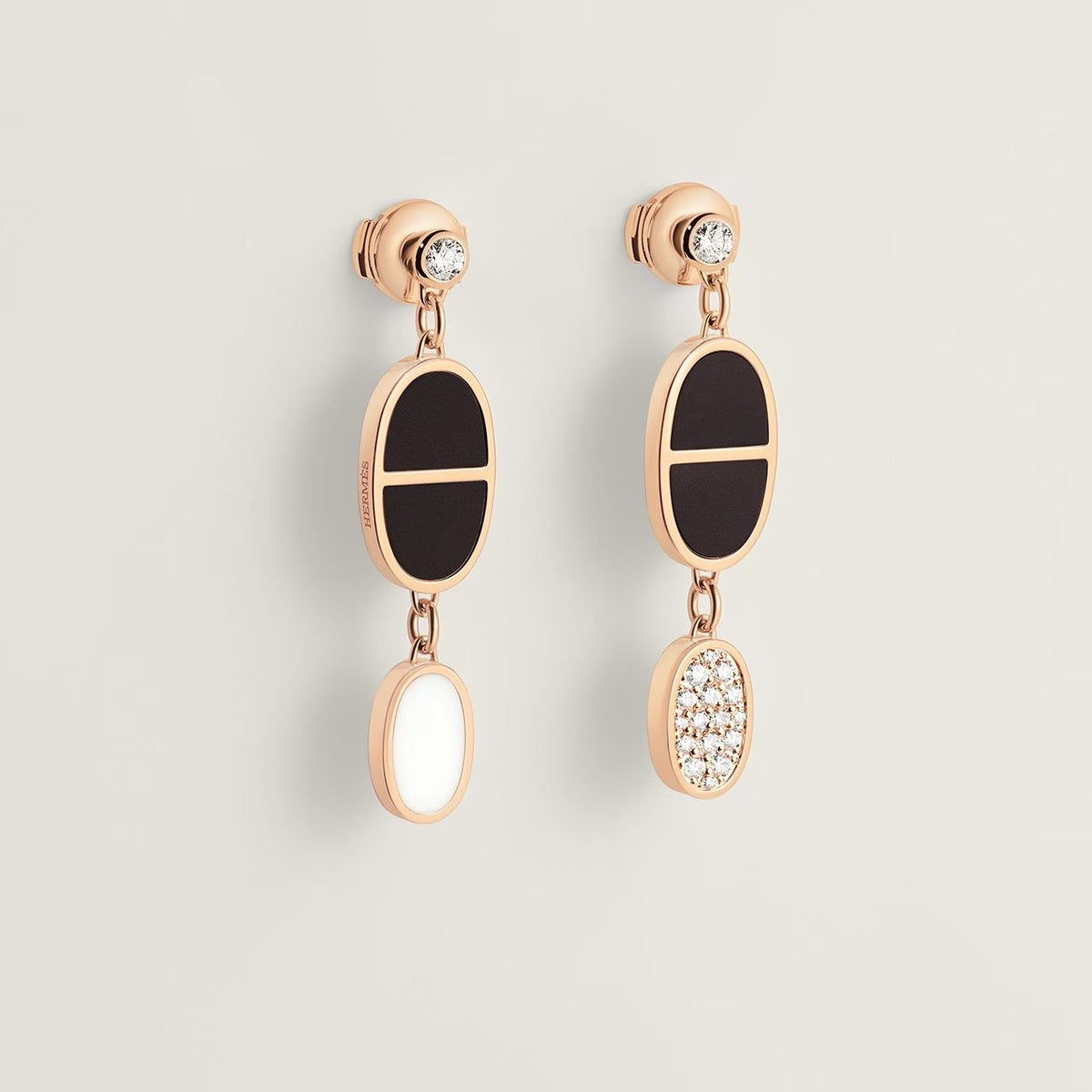 black and white 925 sterling silver stylish Stud Earrings for women - product detail view