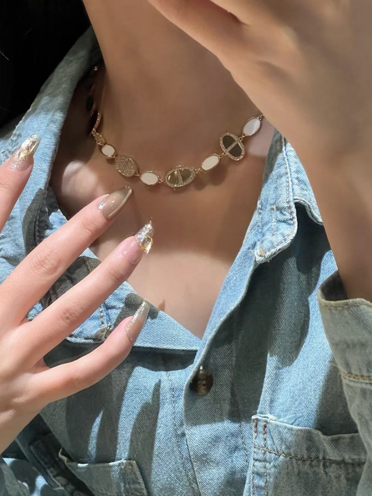 gold heart Necklace for women - alternate angle view 2
