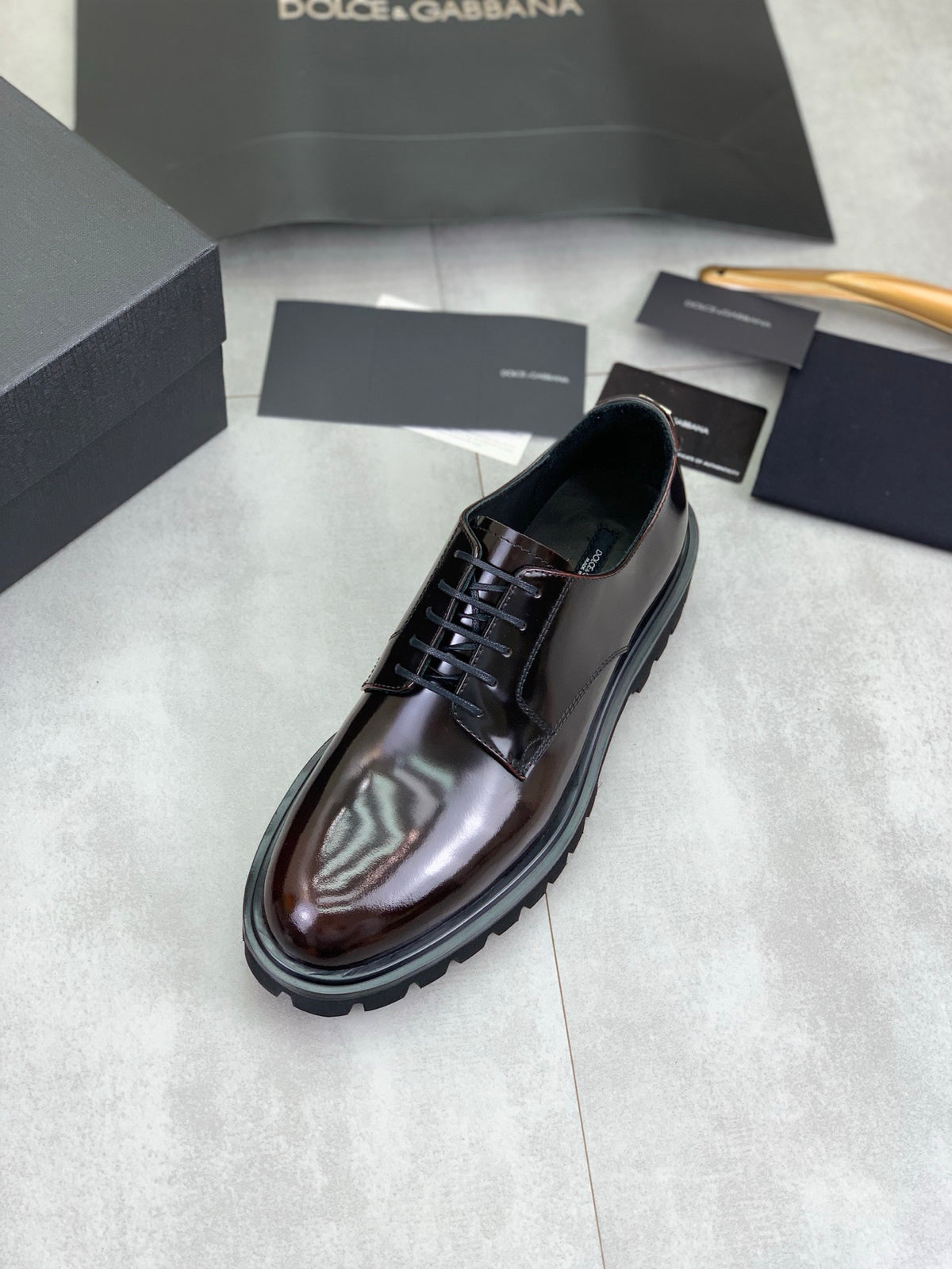 Dolce & Gabbana DG Men's Dress Shoes in Italian Patent Calfskin