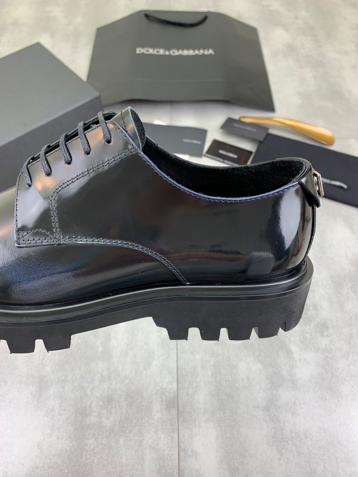 Dolce & Gabbana DG Men's Dress Shoes in Italian Patent Calfskin