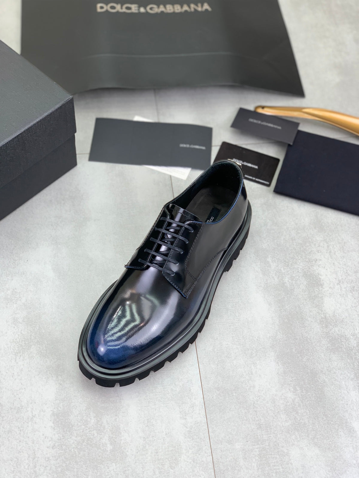 Dolce & Gabbana DG Men's Dress Shoes in Italian Patent Calfskin