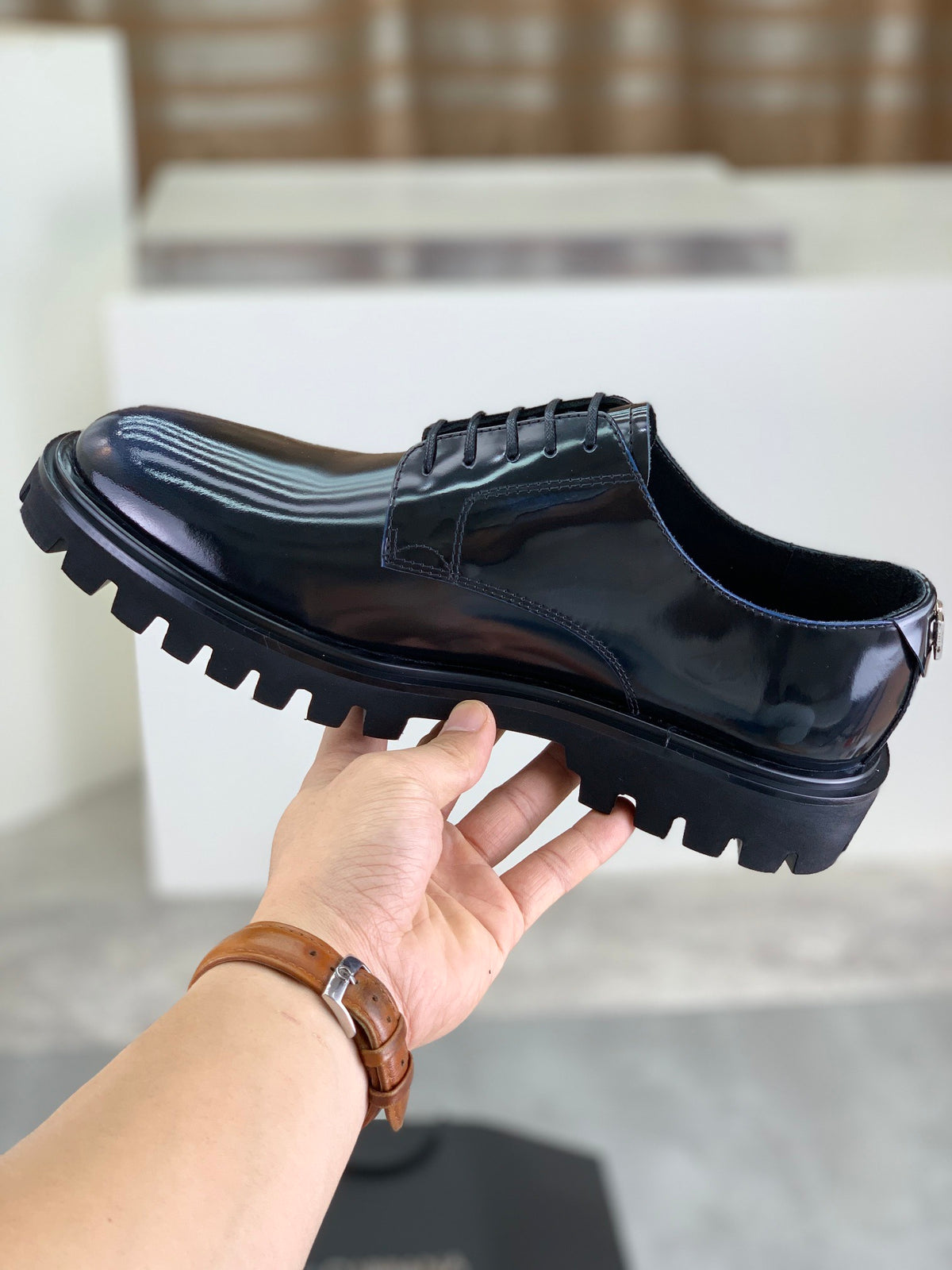 Dolce & Gabbana DG Men's Dress Shoes in Italian Patent Calfskin