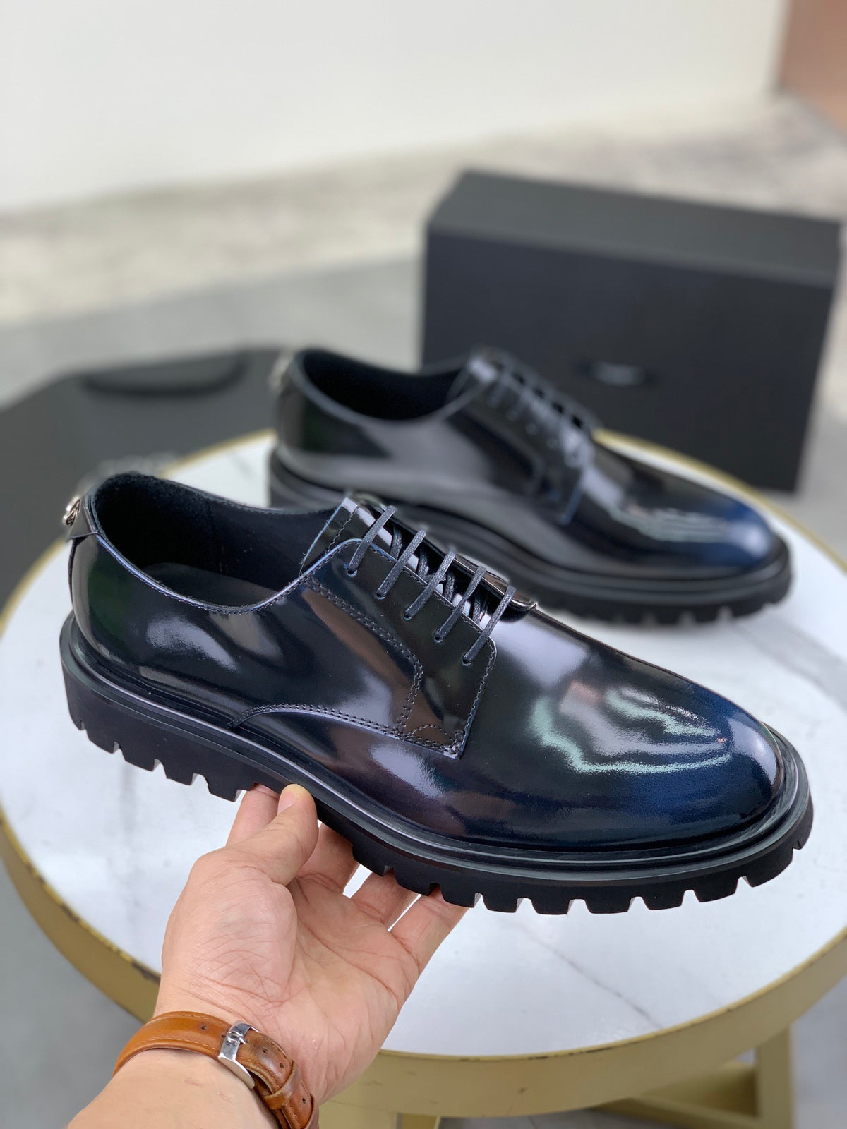 Dolce & Gabbana DG Men's Dress Shoes in Italian Patent Calfskin