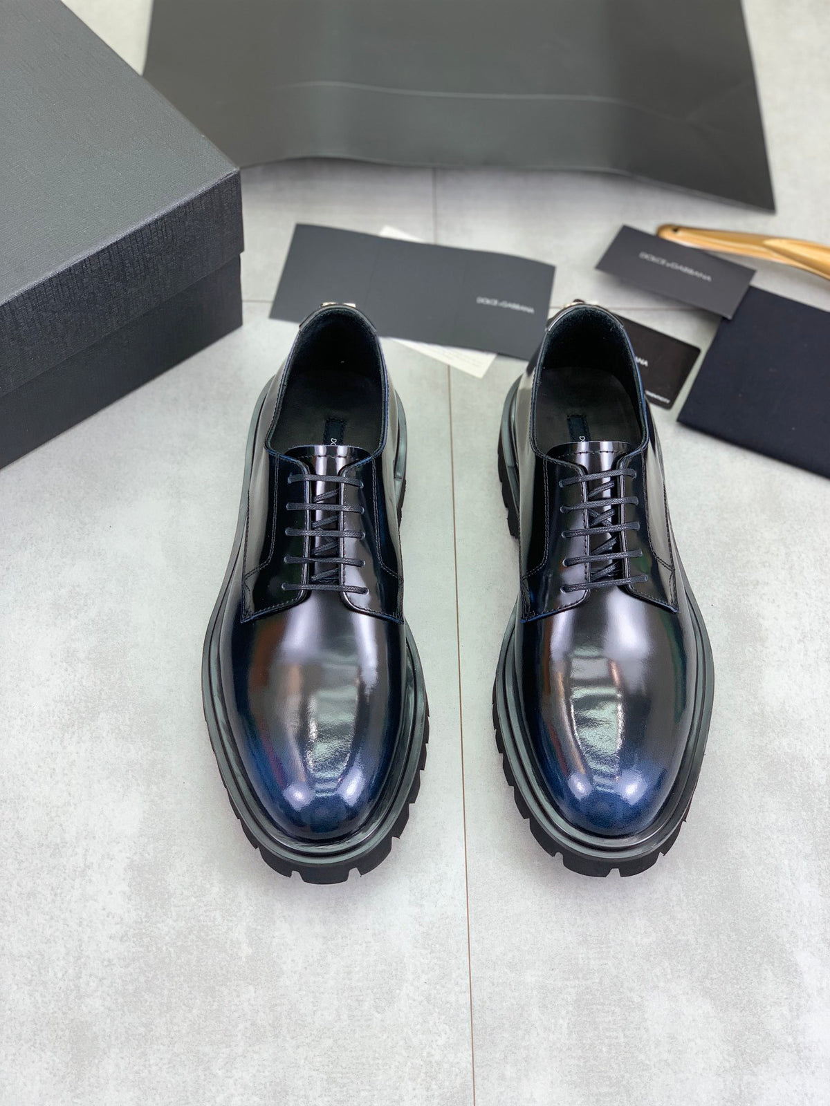 Dolce & Gabbana DG Men's Dress Shoes in Italian Patent Calfskin