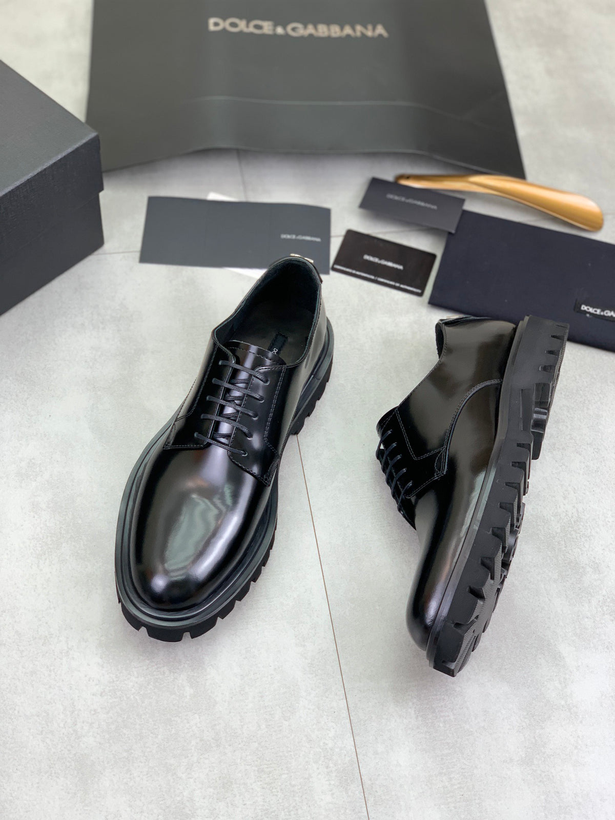 Dolce & Gabbana DG Men's Dress Shoes in Italian Patent Calfskin