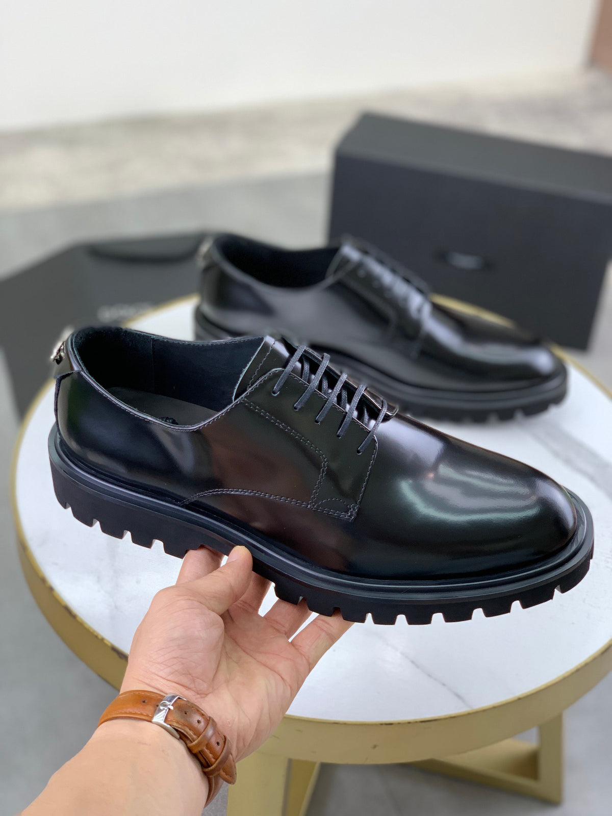 Dolce & Gabbana DG Men's Dress Shoes in Italian Patent Calfskin