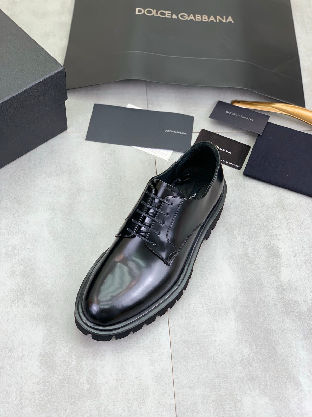Dolce & Gabbana DG Men's Dress Shoes in Italian Patent Calfskin