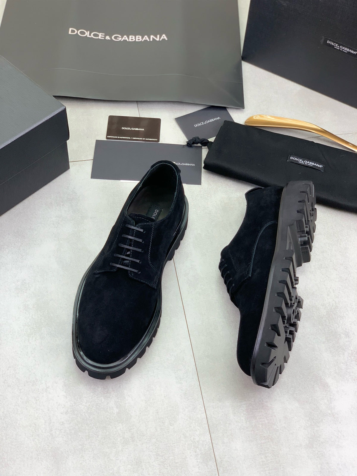 Dolce & Gabbana DG Men's Slip-On Moccasin Loafers with Metal Detail