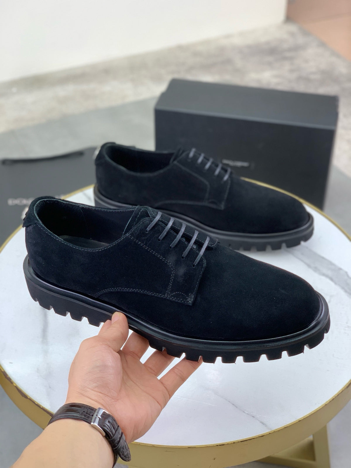 Dolce & Gabbana DG Men's Slip-On Moccasin Loafers with Metal Detail