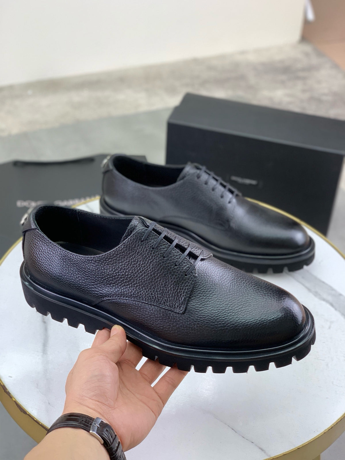 Dolce & Gabbana DG Men's Slip-On Moccasin Loafers with Metal Detail
