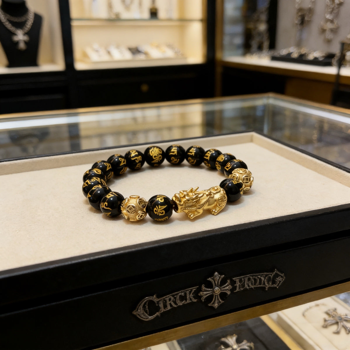 antique cross Bracelet for men - alternate angle view 5