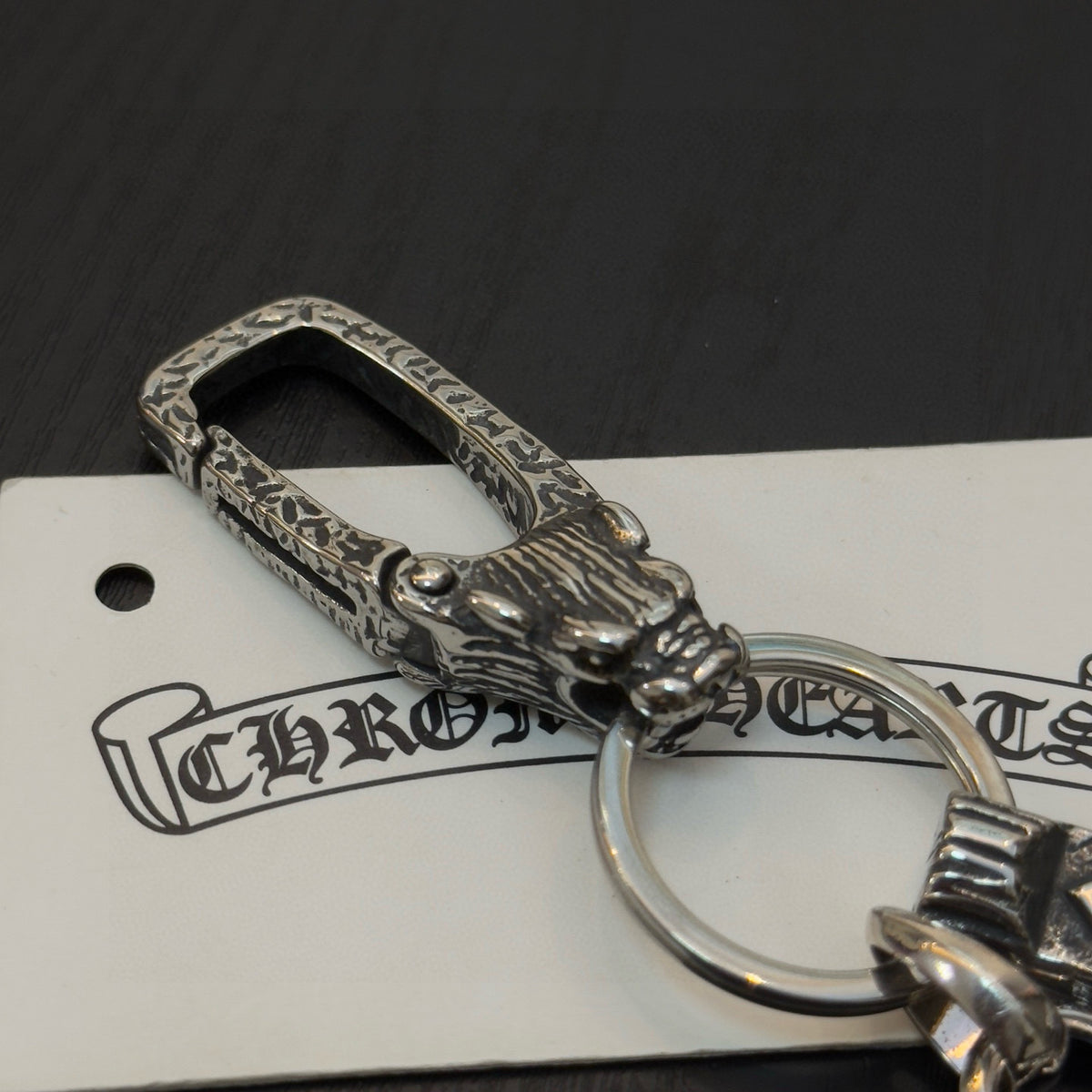 silver cross Keychain for men - alternate angle view 8